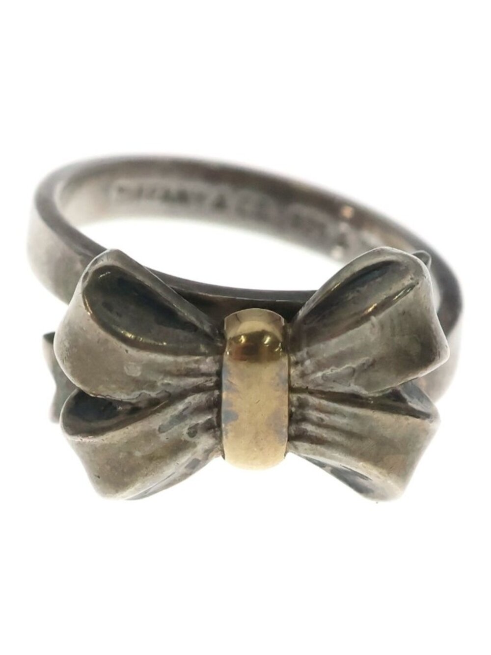 Tiffany & Co Ribbon Ring Silver Yellow Gold 18k